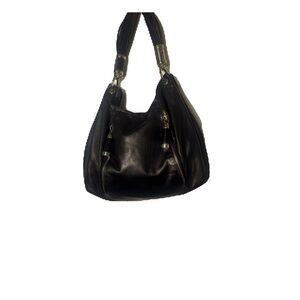 MICHAEL KORS SATCHEL HOBO SHOULDER BAG IN BLACK LEATHER